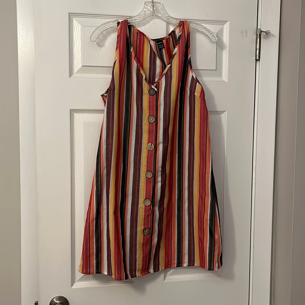 Semi-sheer multi-color sheath dresss